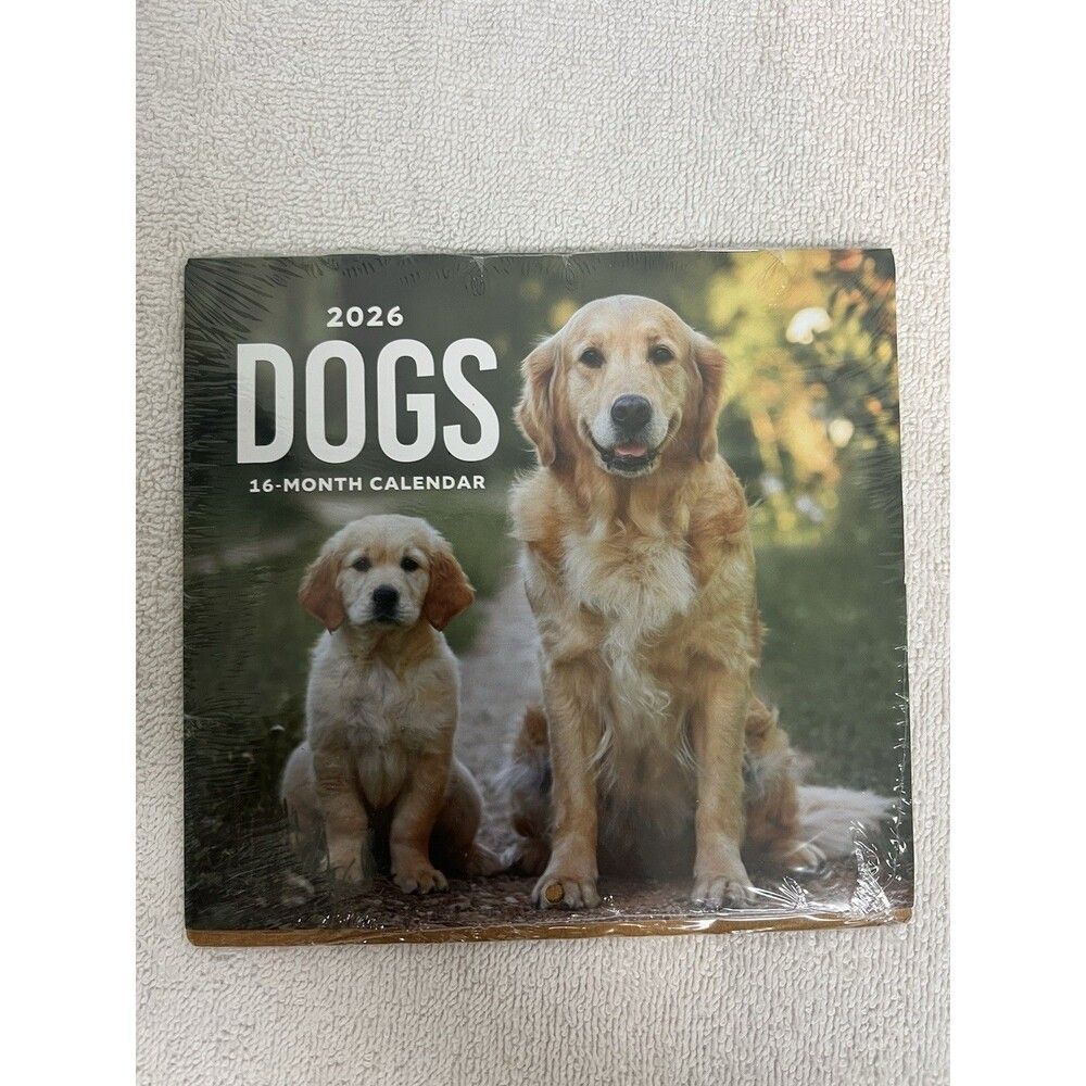 2026 Dogs Mini Wall Calendar 5.5" X 6" closed 6" X 11" open 16 month